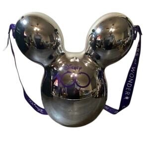 Disneyland Resort: 100 Years of Wonder Mickey Silver Balloon Popcorn Bucket NWOT